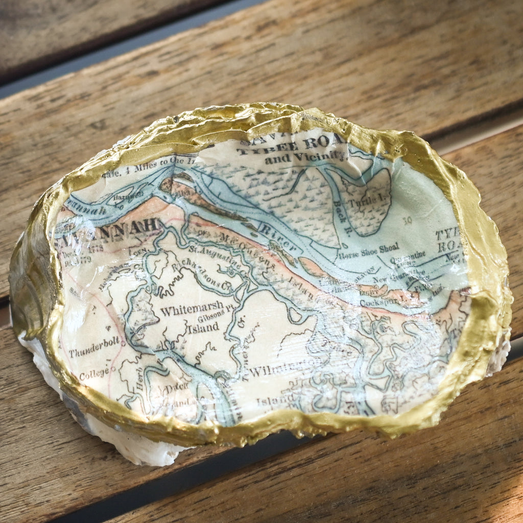 Oyster Map Trinket Dish