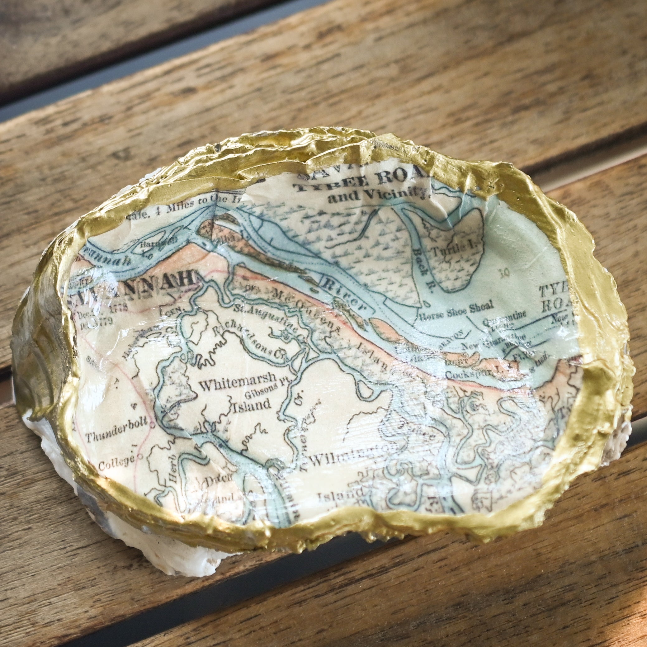 Oyster Map Trinket Dish