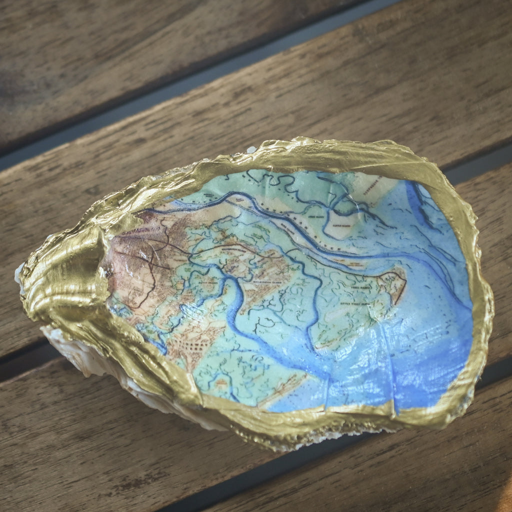 Oyster Map Trinket Dish