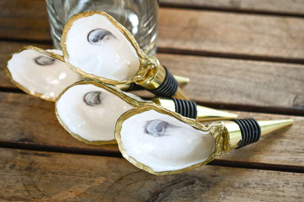 Hand Painted Oyster Wine Stopper