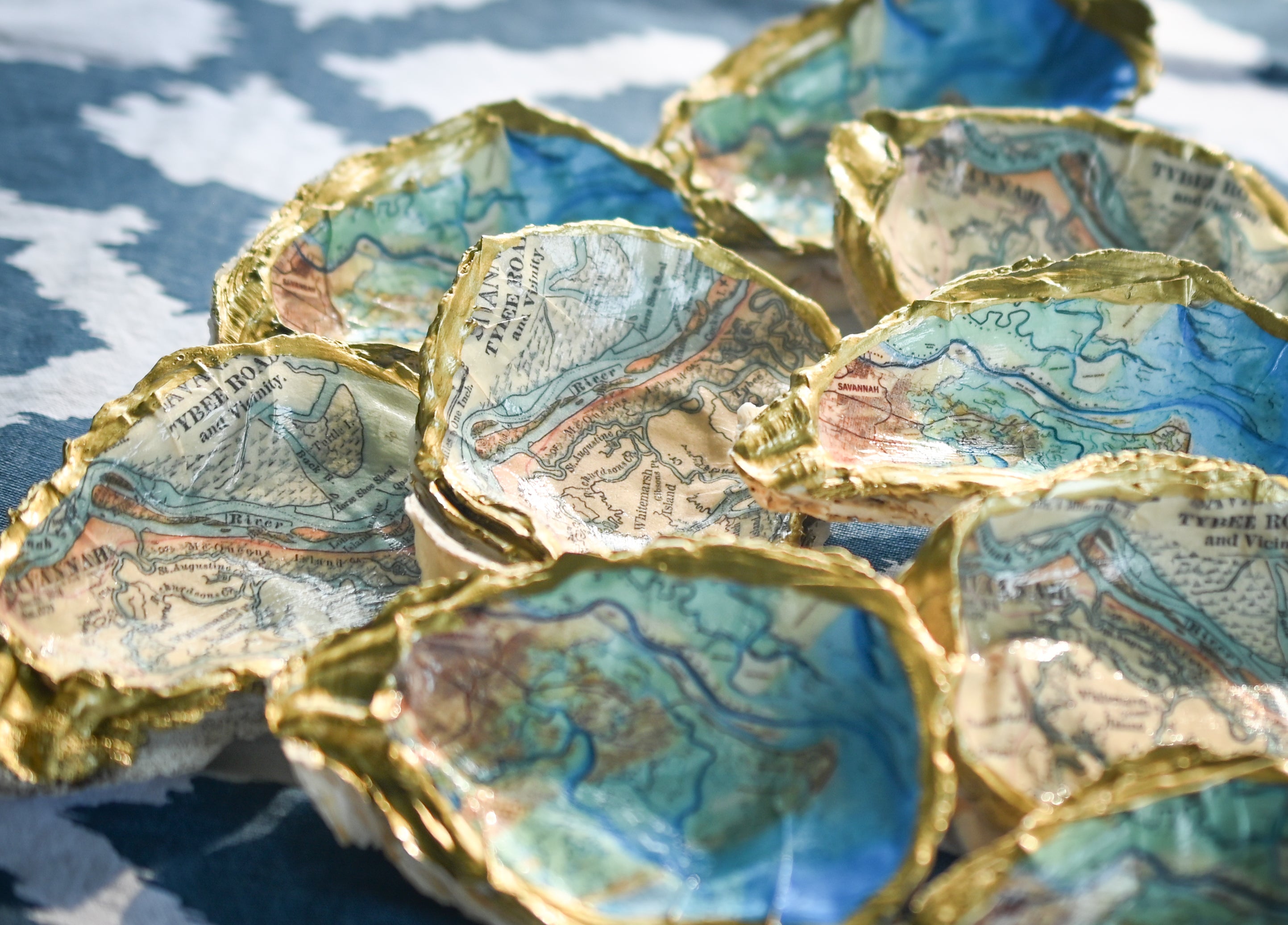 Oyster Map Trinket Dish