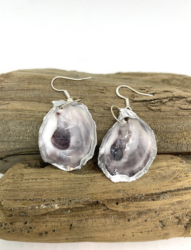 Oyster Shell Earrings - Silver