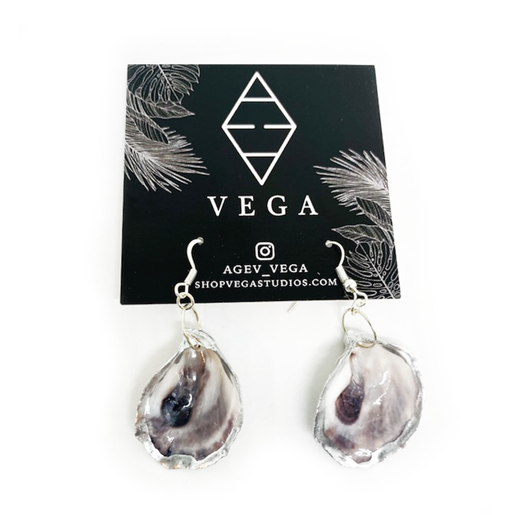 Oyster Shell Earrings - Silver